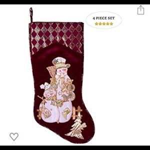 Embroidered Farmhouse Christmas Stockings Set of 4